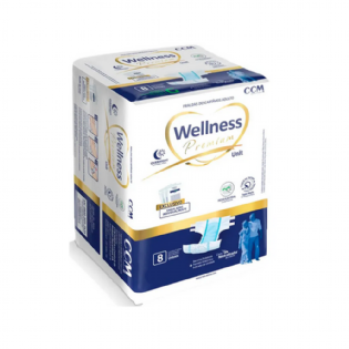 FRALDA WELLNESS PREMIUM M | Pacote com 8 Unidades