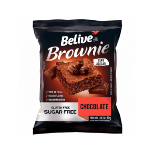 BROWNIE CHOCO ZERO (ACUCAR, LACTOSE E GLUTEN) 40G - BELIVE