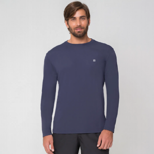 Camiseta UV com Proteção Solar Uvpro Masculina Cor Marinho Tamanho M UVLINE