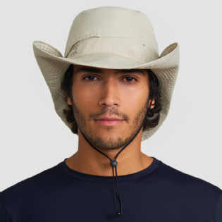 Chapéu UV com Proteção Solar Masculino Safari Cor Areia Tamanho 60 UVLINE