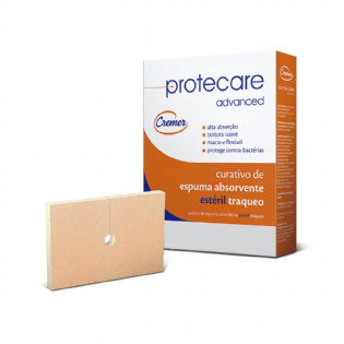 CURATIVO DE ESPUMA ABSORV ESTERIL P/ TRAQUEO 7 CM X 11 CM