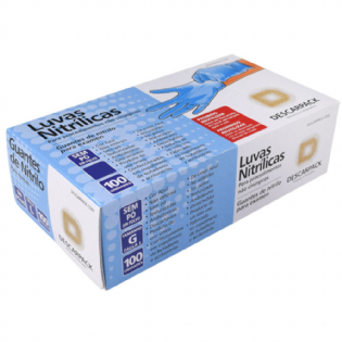 LUVA DESC NITRILICA S/PO G 100 UN - DESCARPACK
