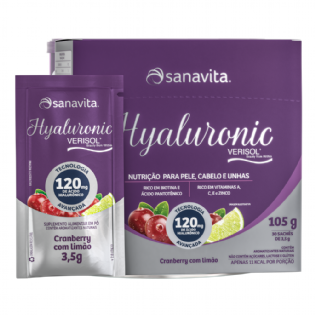 HYALURONIC VERISOL 120MG CRANBERRY C/LIMAO 30 SACHES