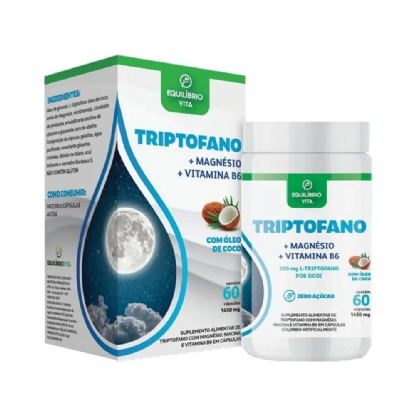 TRIPTOFANO C/  MAGNESIO, VIT B3 E B6 1000MG 60CPS EQUILIBRIO VITTA