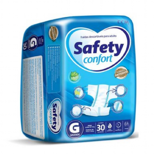 FRALDA SAFETY CONFORT ECONÔMICA G | Pacote com 30 Unidades