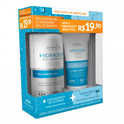 Kit Hidradeep Gel Banho Normal Seca Daily Hidrantante Gramas Profuse