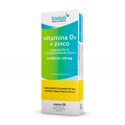 VITAMINA D3 2000UI + ZINCO 20MG 30CAPS BIOLAB