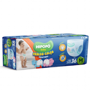 FRALDA HIPOPO BABY CALÇA JUMBO M C/36 UNID