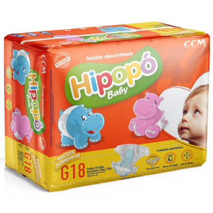 FRALDA HIPOPO BABY JUMBINHO G PCT C/18