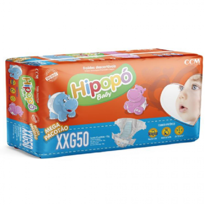 FRALDA HIPOPO BABY MEGA XXG | 50 UNIDADES