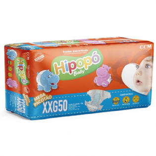 FRALDA HIPOPO BABY MEGA XXG | 50 UNIDADES