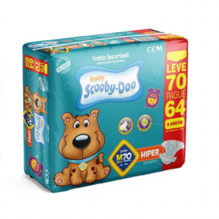 FRALDA SCOOBY DOO HIPER M 64+6
