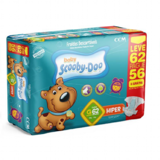 FRALDA SCOOBY DOO HIPER G 56+6