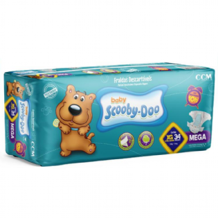 FRALDA SCOOBY DOO MEGA XG PCT C/ 34 UNI F/C 6