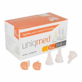 AGULHA CANETA INSULINA 6MM 31G 0,25MM PCT C/07
