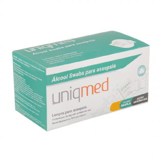 GAZE EMBEBIDA ALCOOL SWABS PARA ASSEPSIA UNIQMED 100UND.