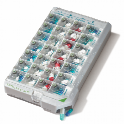 Porta Comprimidos Pilbox Classic Branco | Dispensador Prático e Estiloso