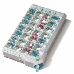 Porta Comprimidos Pilbox Classic Branco | Dispensador Prático e Estiloso