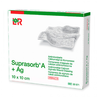 CURATIVOS SUPRASORB A+AG ALGINATO DE CALCIO COM PRATA 10X10 REF 20571