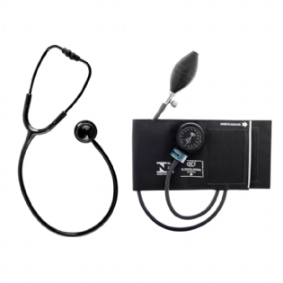 CONJUNTO ESFIGMO BIC ADULTO NEW INNOVA PLUS FECHO VELCRO BLACK EST DUP CJ0948