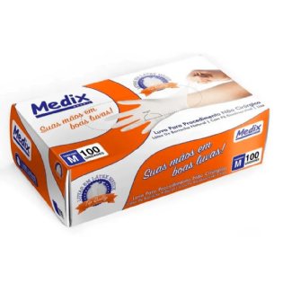 LUVA DE PROCED LATEX C/PÓ TAM M 100UN MBLIF