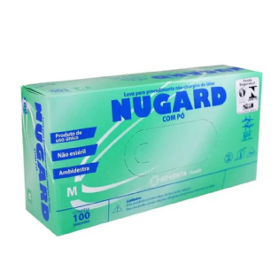 LUVA DE PROC LATEX NUGARD M  C/ PO CX 100UN