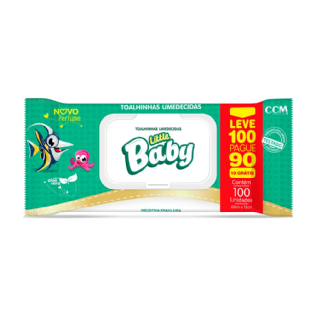 TOALHA UMEDECIDA LITTLE BABY C/ TAMPA C/100 UN