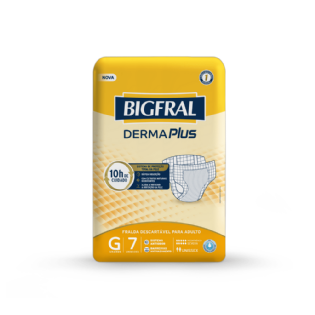 Fralda Geriátrica Bigfral Derma Plus Regular G 7 Unidades