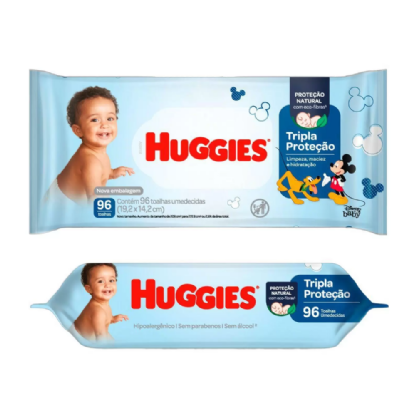 TOALHA UMED. HUGGIES TRIPLA PROT. C/96 UN