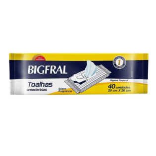 TOALHA UMED. BIGFRAL 20X26CM PCT C/ 40 UN