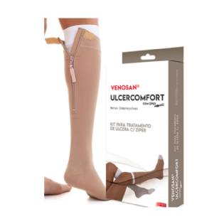 VENOSAN ULCER COMFORT 40MMHG AD PEQUENA CURTA BEGE/BRANCA BR65001