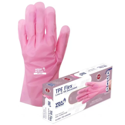 LUVA TPE FLEX TRANSPARENTE TAM M