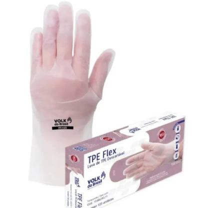 LUVA TPE FLEX TRANSPARENTE  TAM G