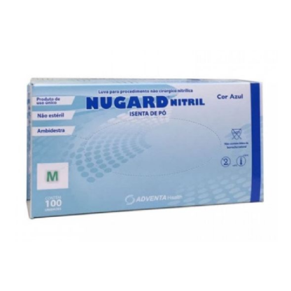 LUVA PROC NITRILICA AZUL NUGARD M
