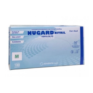 LUVA PROC NITRILICA AZUL NUGARD M