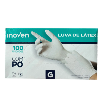 LUVA LATEX G C /PO CX 100UND