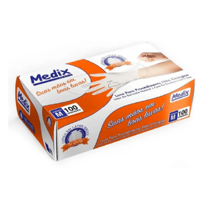 LUVA DESC NITRILICA S/PO PP CX C/100 UN (MEDIX)
