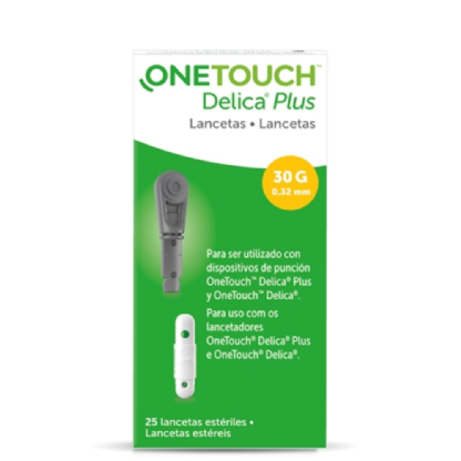 ONE TOUCH LANCETA DELICA C/ 25 UNID  (compatível com o lancetador presente no aparelho one touch select plus)
