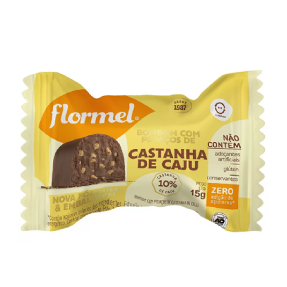 BOMBOM RECHEADO CASTANHA DE CAJU ZERO AÇUCAR