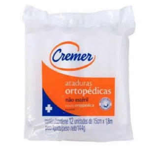 Atadura Elástica Ortográfica 15cm x 1,8m | Pacote com 12 Unidades Cremer