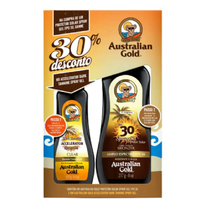 KIT AUSTRALIAN GOLD KIT CORPO GEL SPRAY 237G FPS 30 + ACCELERATOR GEL INST