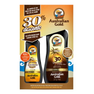 KIT AUSTRALIAN GOLD KIT CORPO GEL SPRAY 237G FPS 30 + ACCELERATOR GEL INST