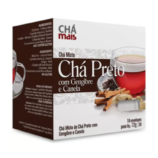 CHA MAIS/CLINICMAIS CHA PRETO COM GENGIBRE E CANELA 10 SACHES 12G