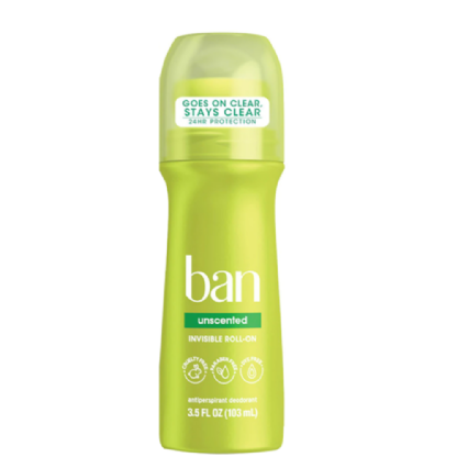 BAN DESODORANTE R/O 103 ML UNSCENTED.