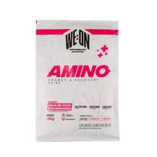 WE ON AMINO + MONODOSE AGUA DE COCO E MORANGO SACHE 35 GR