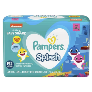 LENCO UMED. PAMPERS BABY SHARK 48 UN PCT C/ 4