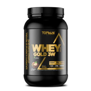 WHEY PROTEIN GOLD 3W TOPWAY  900G AVELA COM CHOCOLATE