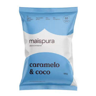 PIPOCA ARTESANAL CARAMELO E COCO 100G MAIS PURA