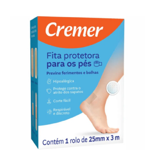 FITA PROTETORA P PES CREMER CX C/32 CARTUCHO C/1 UN 2,5CM X 3M 