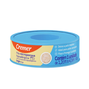 FITA MICROPORE BEGE CREMER 1.2CM X 4,5M.